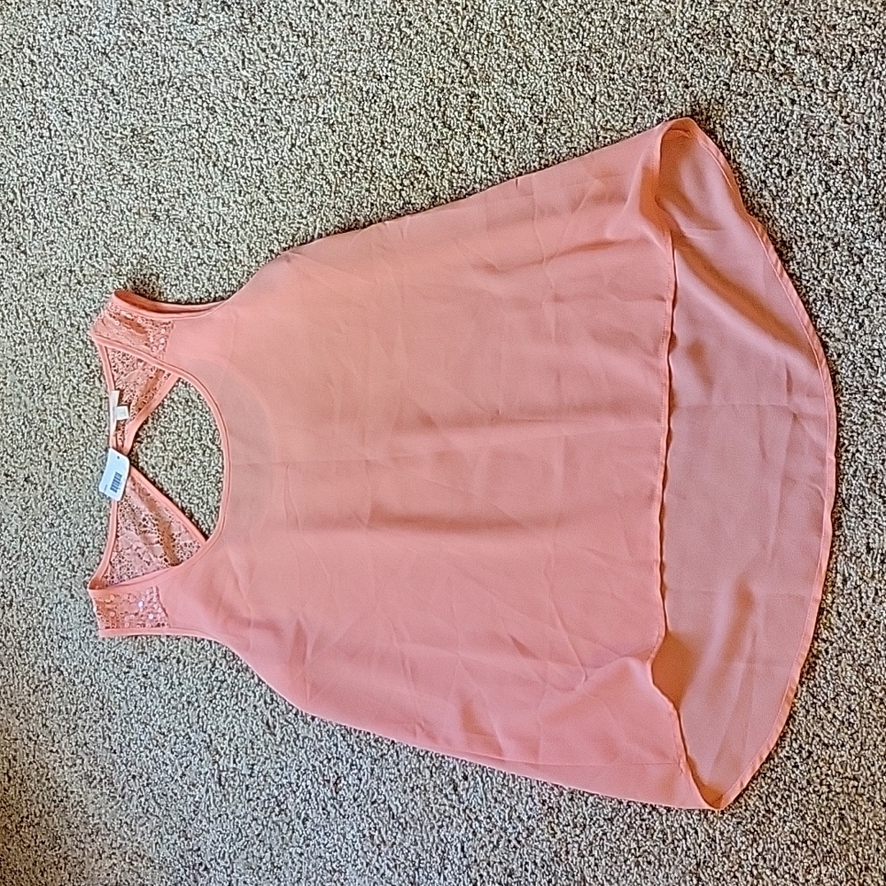 EM Sequin and Lace Tank Top